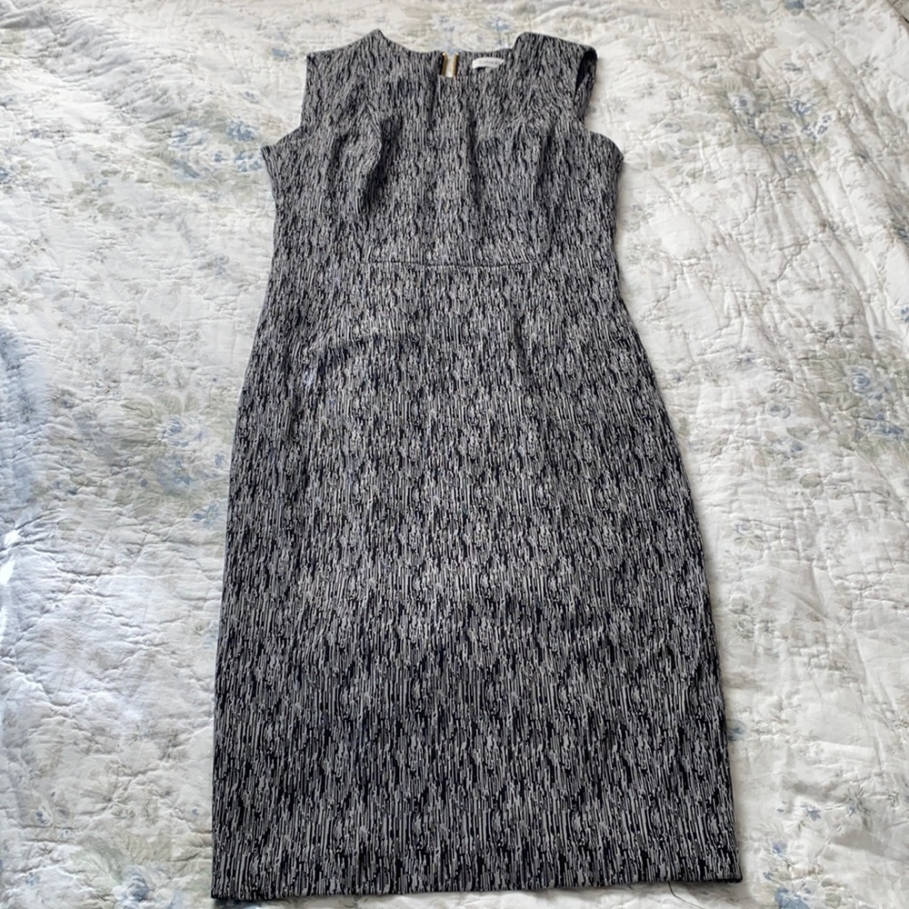 Calvin Klein size 6 work dress with gold zipper up the back.